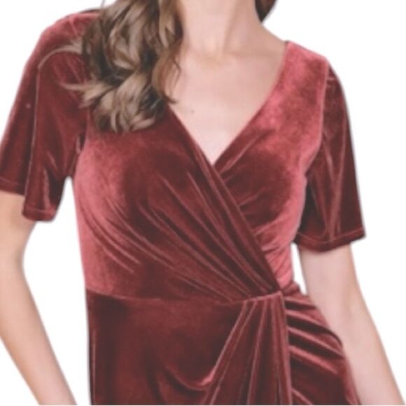 Revelry Women's Burnt Orange Elegant Velvet Evening Gown sz 8 - Picture 10 of 13